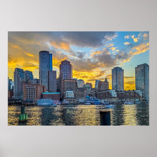 Boston, MA Skyline Poster (Vorne)