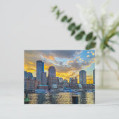 Boston, MA skyline, Postkarte (Stehend Vorderseite)