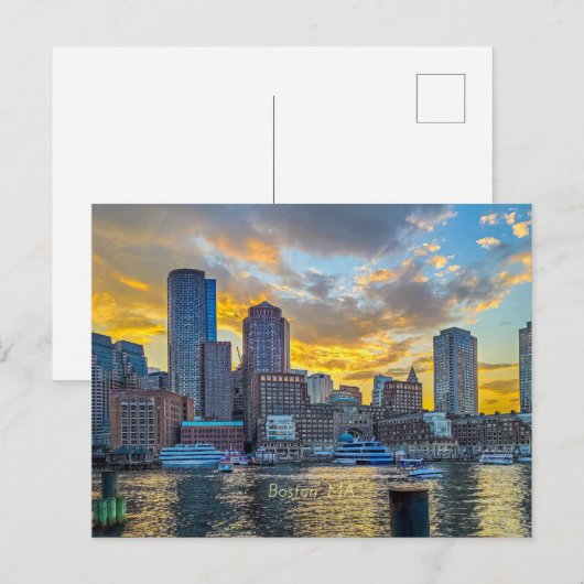 Boston, MA skyline, Postkarte (Vorne/Hinten)