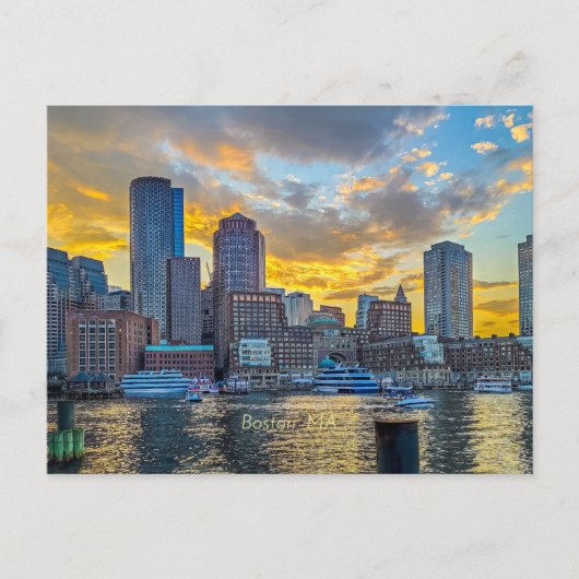 Boston, MA skyline, Postkarte (Vorderseite)