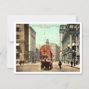 Boston MA Staat Street Vintag 1910er Postkarte