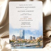 Boston MA USA City Skyline Wedding Einladung