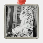 Boston, MA USA, Runner in Foil Boston Marathon Silbernes Ornament (Vorne)