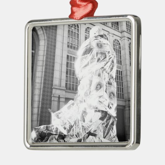 Boston, MA USA, Runner in Foil Boston Marathon Silbernes Ornament (Links)