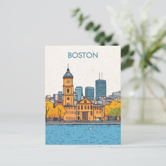 Boston MA USA Travel Postkarte (Stehend Vorderseite)