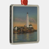 Boston, MABoston Leuchtturm an Boston-Hafen 2 Ornament Aus Metall (Rechts)