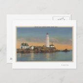 Boston, MABoston Lighthouse am Boston Hafen 2 Postkarte (Vorne/Hinten)