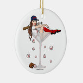 Boston-Mädchen-Martini-Weihnachtsverzierung Keramik Ornament (Rechts)