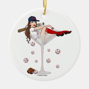 Boston-Mädchen-Martini-Weihnachtsverzierung Keramik Ornament