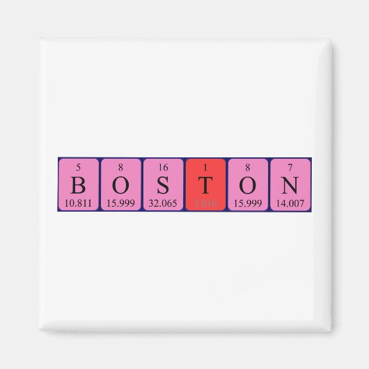 Boston-Magnet für periodische Tabellen Magnet (Vorne)