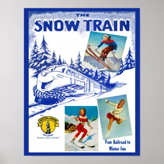 Boston & Maine Eisenbahn Schneefahrplaner Poster (Vorne)