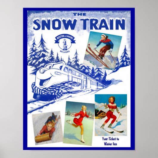 Boston & Maine Eisenbahn Schneefahrplaner Poster (Vorne)