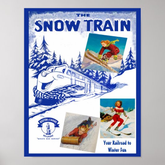Boston & Maine Eisenbahn Schneefahrplaner Poster (Vorne)