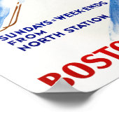 Boston Maine Vintage Travel Poster (Ecke)