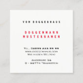 Boston Mantle Great Dane Quadratische Visitenkarte (Rückseite)