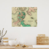 Boston Map - 1838 Poster (Küche)