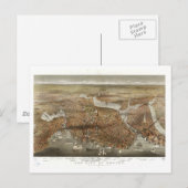 Boston Map 1898 Postkarte (Vorne/Hinten)