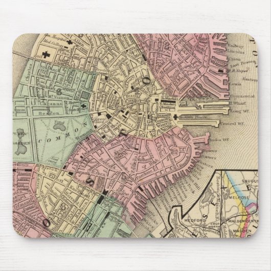 Boston Map by Mitchell Mousepad (Vorne)