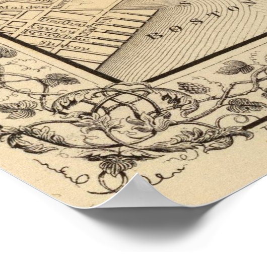 Boston Map by Mitchell Poster (Ecke)