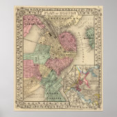 Boston Map by Mitchell Poster (Vorne)