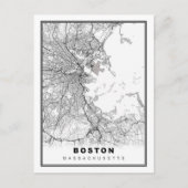 Boston Map Feiertagspostkarte (Vorderseite)