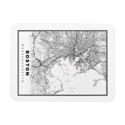 Boston Map Magnet (Horizontal)