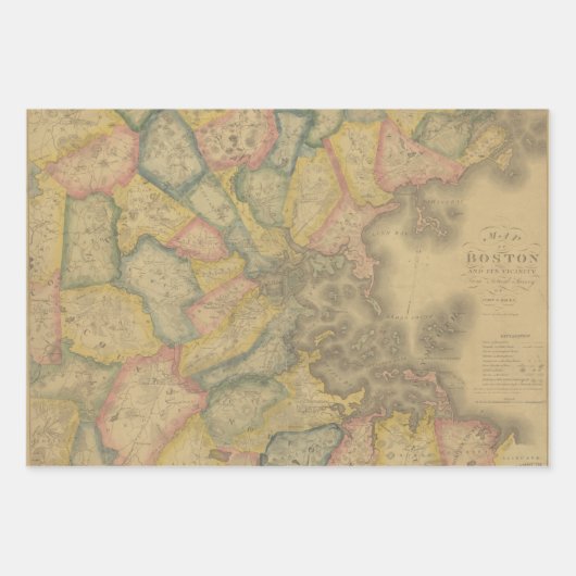 Boston Maps Geschenkwrap Geschenkpapier Set (Vorderseite 3)