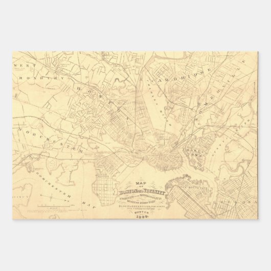Boston Maps Geschenkwrap Geschenkpapier Set (Vorderseite 2)