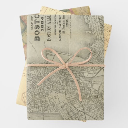 Boston Maps Geschenkwrap Geschenkpapier Set (Beispiel)