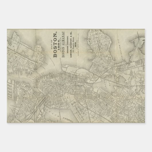 Boston Maps Geschenkwrap Geschenkpapier Set (Vorderseite)