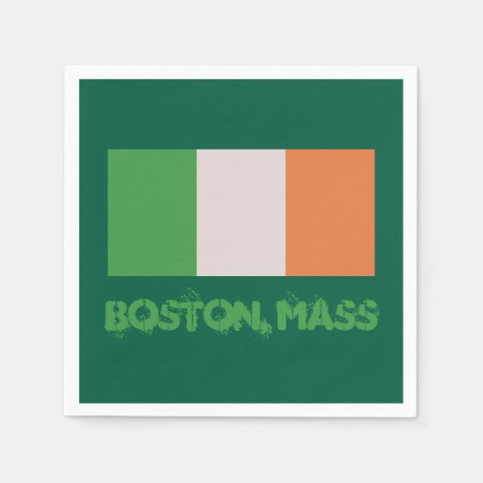 Boston, Mass Irischer Stolz, St. Patrick's Day Serviette (Vorderseite)