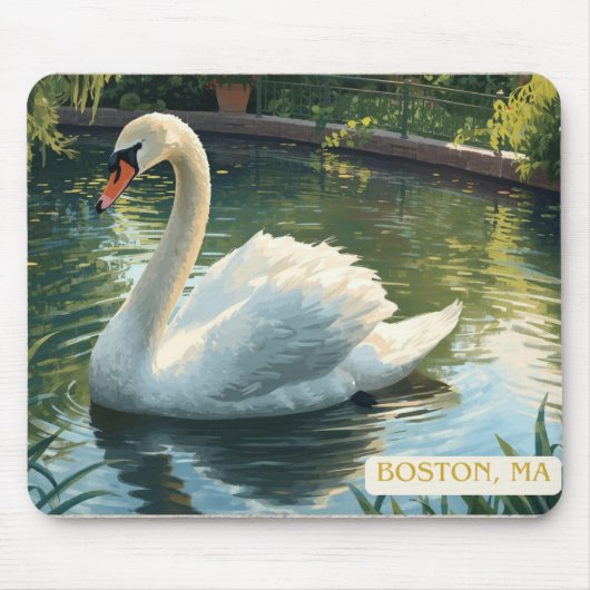 Boston, Mass. Public Garden Schwan-Mauspad Mousepad (Vorne)