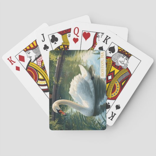 Boston, Mass. Public Garden Swan Player Cards Spielkarten (Rückseite)