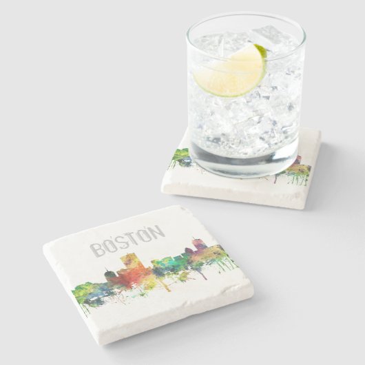 BOSTON-MASS.-SKYLINE-SP - STEINUNTERSETZER (Seitenansicht)