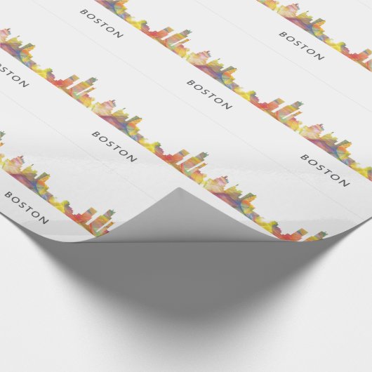 BOSTON-MASS.-SKYLINE WB1- GESCHENKPAPIER (Ecke)