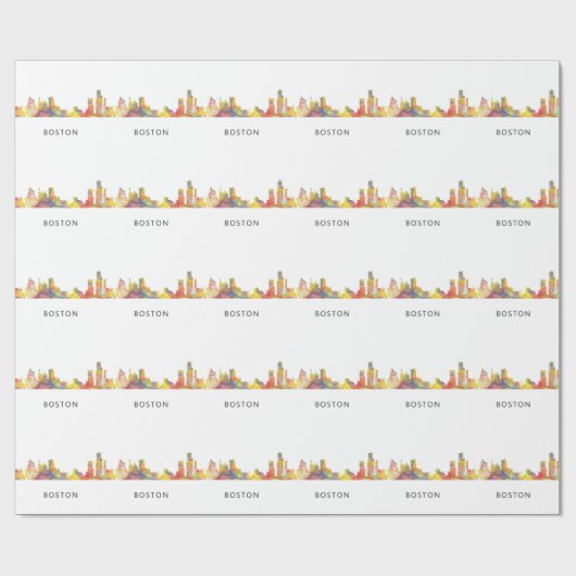 BOSTON-MASS.-SKYLINE WB1- GESCHENKPAPIER (Flach)