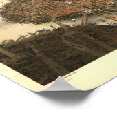 Boston Massachusetts 1877 Antike Panoramabalkarte Poster (Ecke)