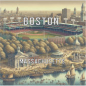 Boston Massachusetts 3 Inch Vinyl Sticker (Vorderseite)