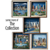 Boston Massachusetts America Layered Paper Art Notizblock