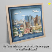Boston Massachusetts America Layered Paper Art Poster