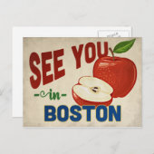 Boston Massachusetts Apple - Vintage Travel Postkarte (Vorne/Hinten)