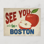Boston Massachusetts Apple - Vintage Travel Postkarte (Vorderseite)
