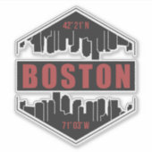 Boston Massachusetts Aufkleber (Vorderseite)