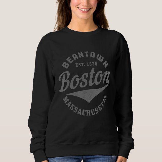 Boston Massachusetts Beantown Est. 1630 Pride Vint Sweatshirt (Vorderseite)