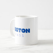 Boston Massachusetts Blau Modern Kaffeetasse (Vorderseite Links)