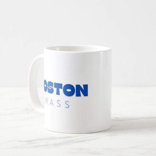 Boston Massachusetts Blue Modern Kaffeetasse (Vorderseite Links)