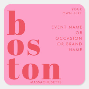 Boston Massachusetts Brand Marketing Quadratischer Aufkleber