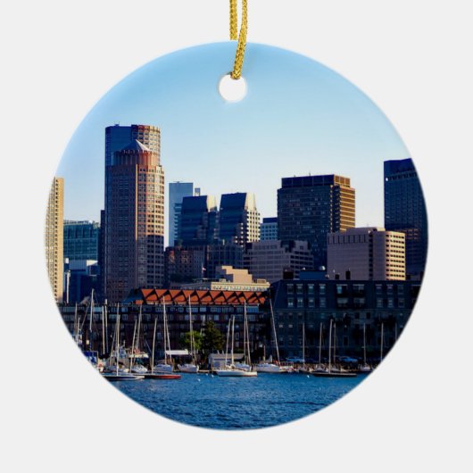 Boston Massachusetts Christmas Keepake Souvenir Keramik Ornament (Vorne)