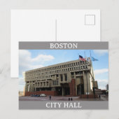 Boston Massachusetts City Hall Travel Postkarte (Vorne/Hinten)