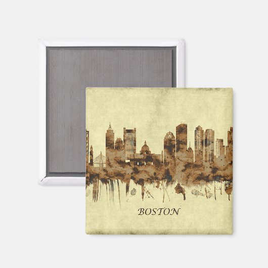 Boston Massachusetts City Magnet (Vorderseite/Rückseite)